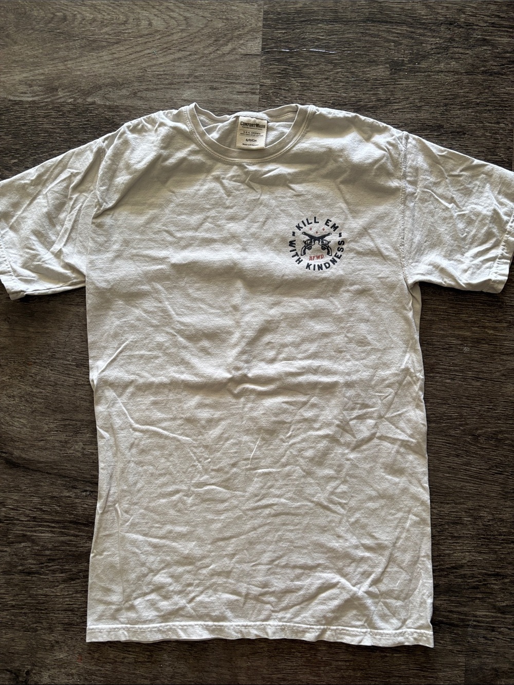 White Short-Sleeve Graphic Tee - 'Kill Em With Kindness'